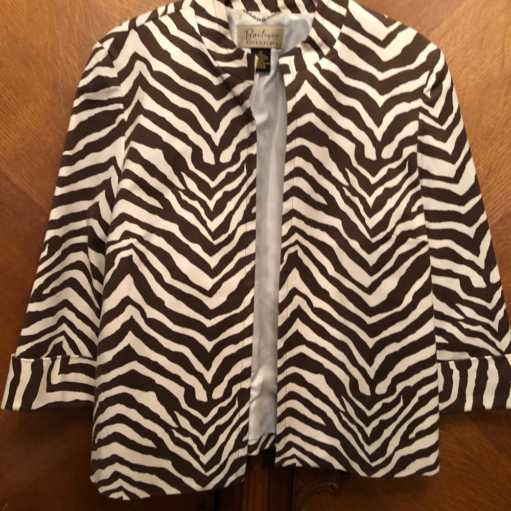 Brown/Cream Zebra Print Jacket